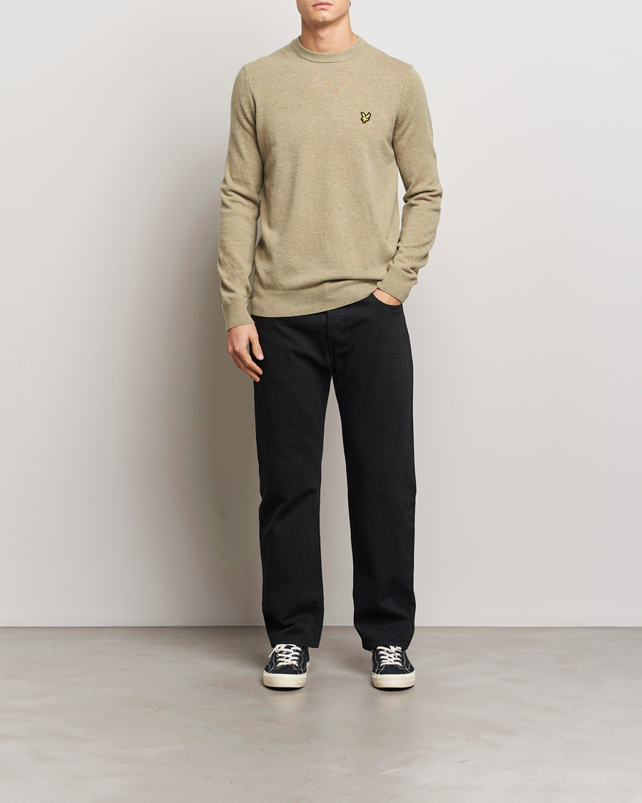 Herren | Pullover | Lyle & Scott | Lambswool Crew Neck Pullover Sage Uniform Marl