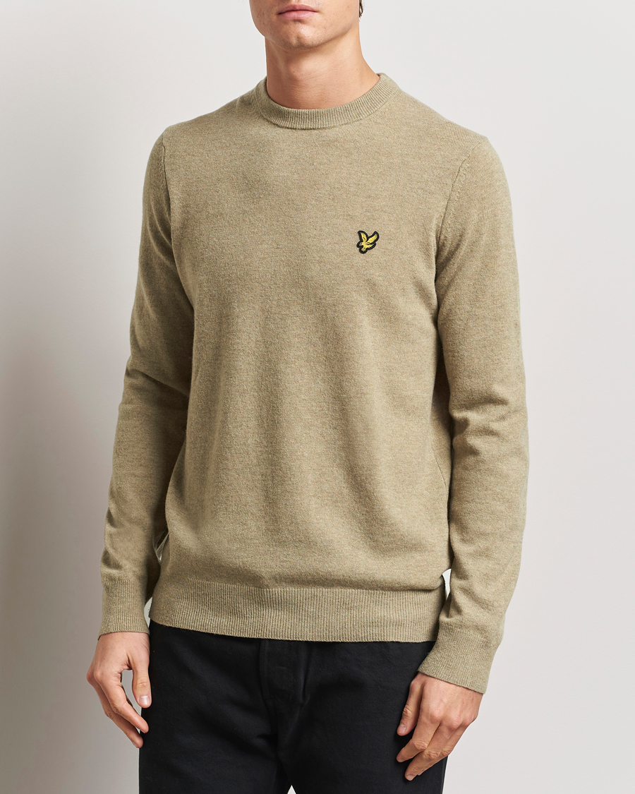 Herren | Pullover | Lyle & Scott | Lambswool Crew Neck Pullover Sage Uniform Marl