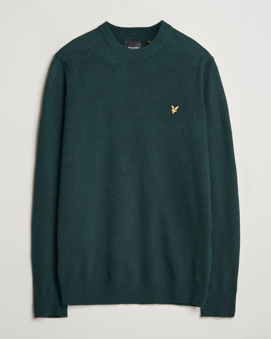 Herren | Pullover | Lyle & Scott | Lambswool Crew Neck Pullover Argyle Teal Marl