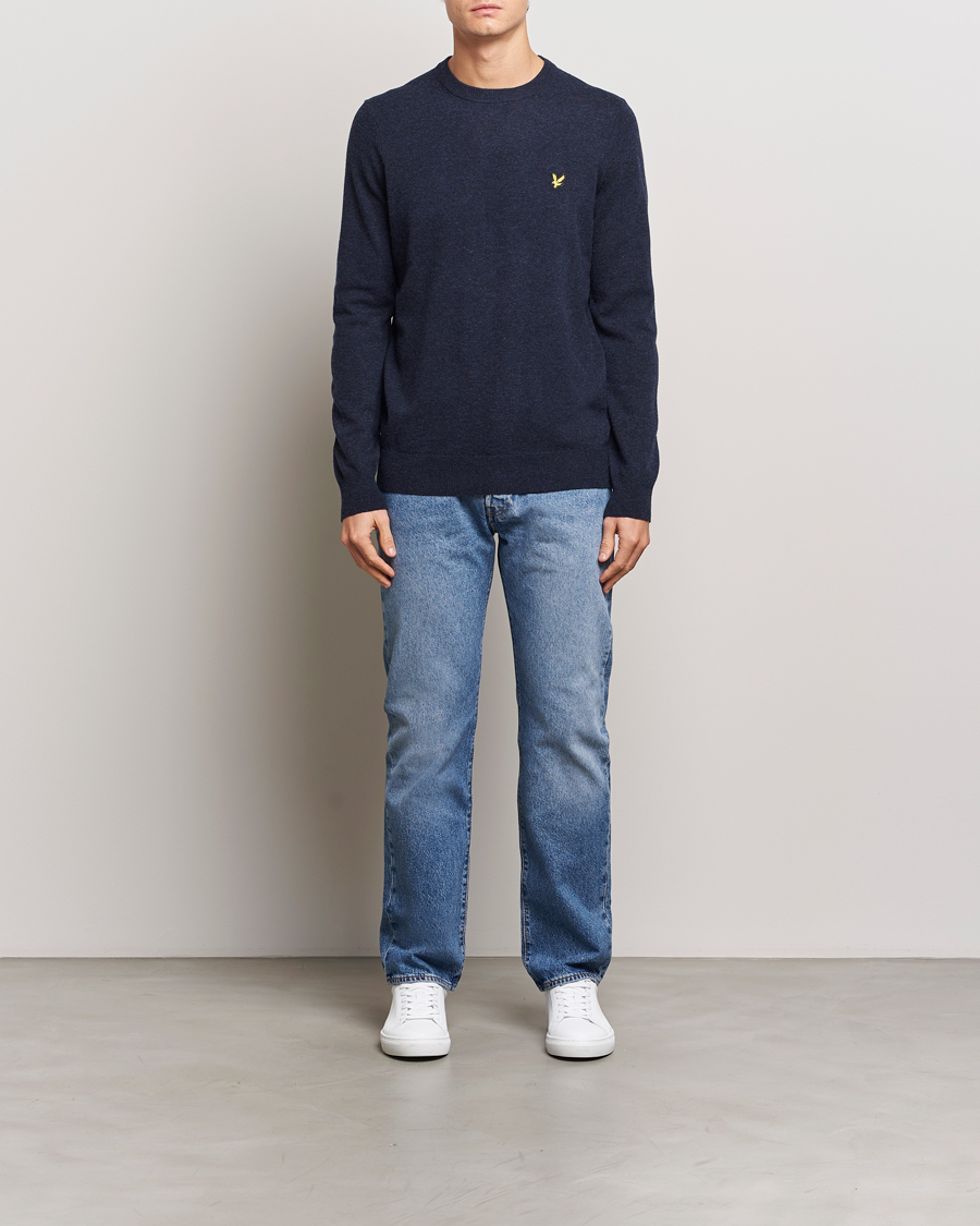 Herren | Pullover | Lyle & Scott | Lambswool Crew Neck Pullover Dark Navy Marl