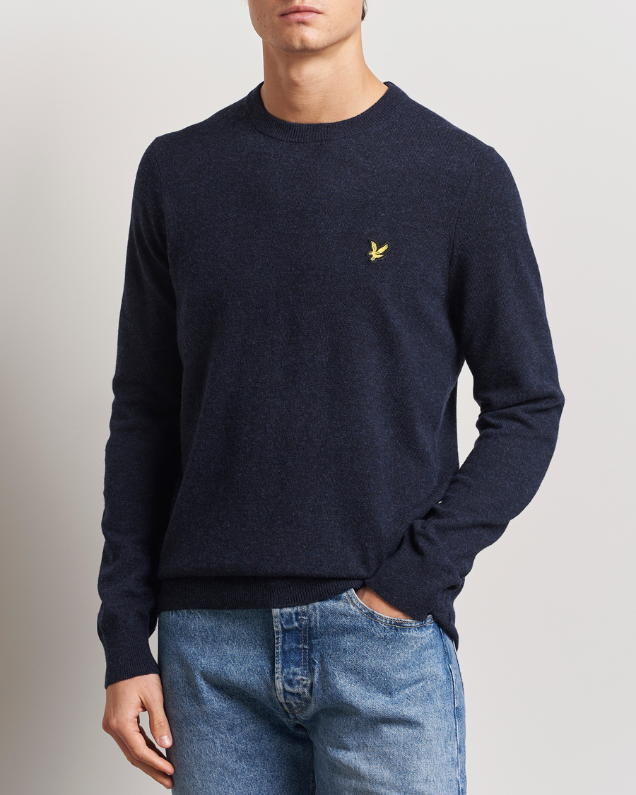 Herren | Pullover | Lyle & Scott | Lambswool Crew Neck Pullover Dark Navy Marl