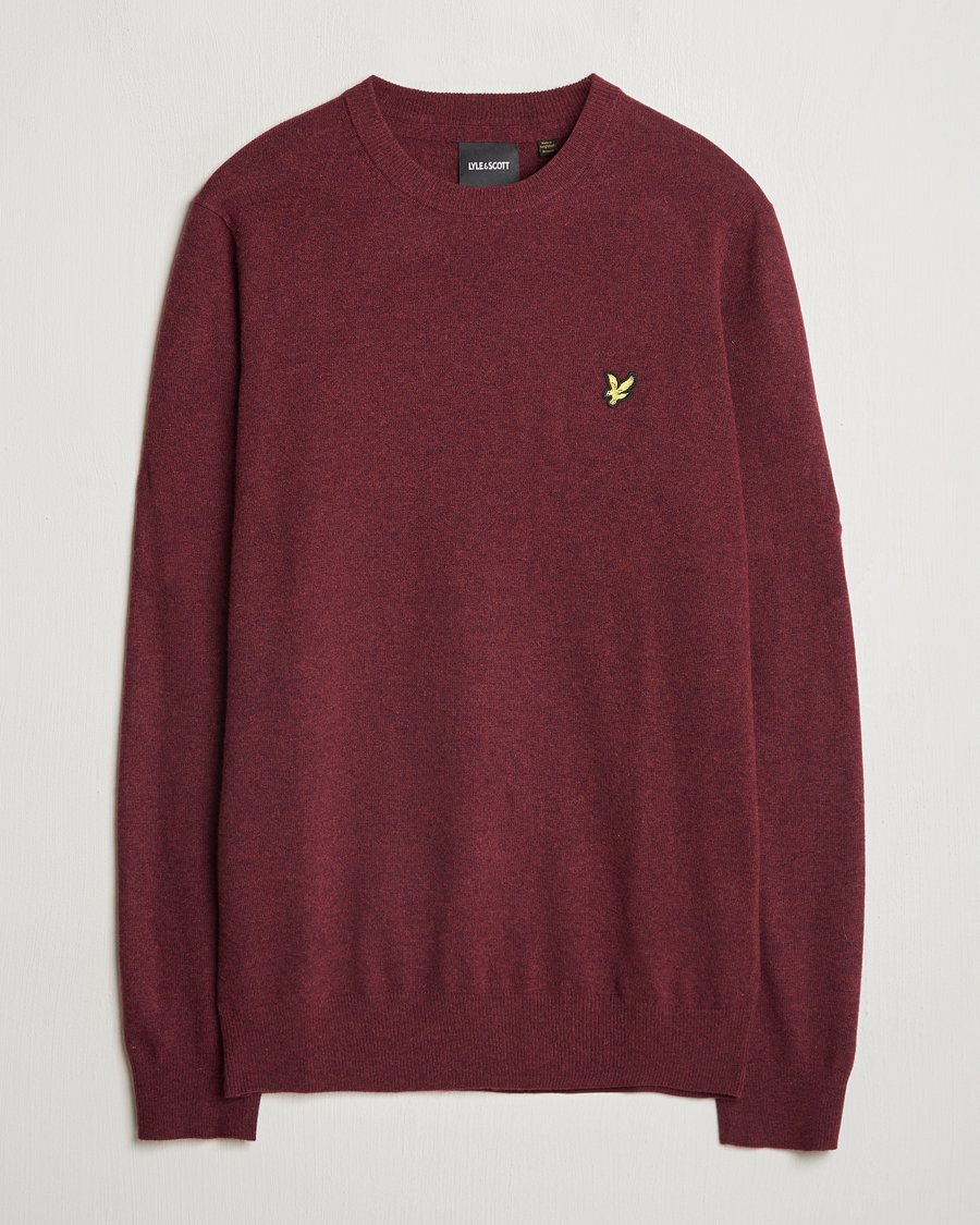 Herren | Pullover | Lyle & Scott | Lambswool Crew Neck Pullover Burgundy Marl
