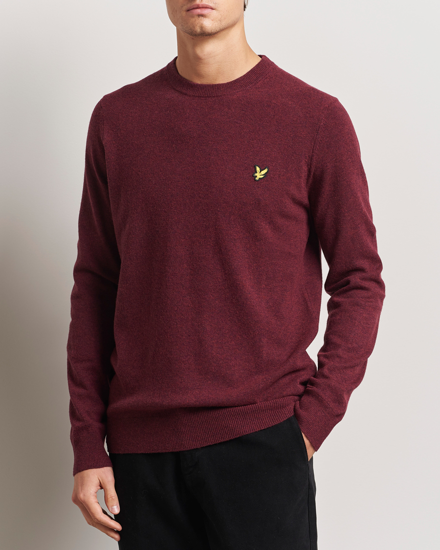 Herren | Pullover | Lyle & Scott | Lambswool Crew Neck Pullover Burgundy Marl