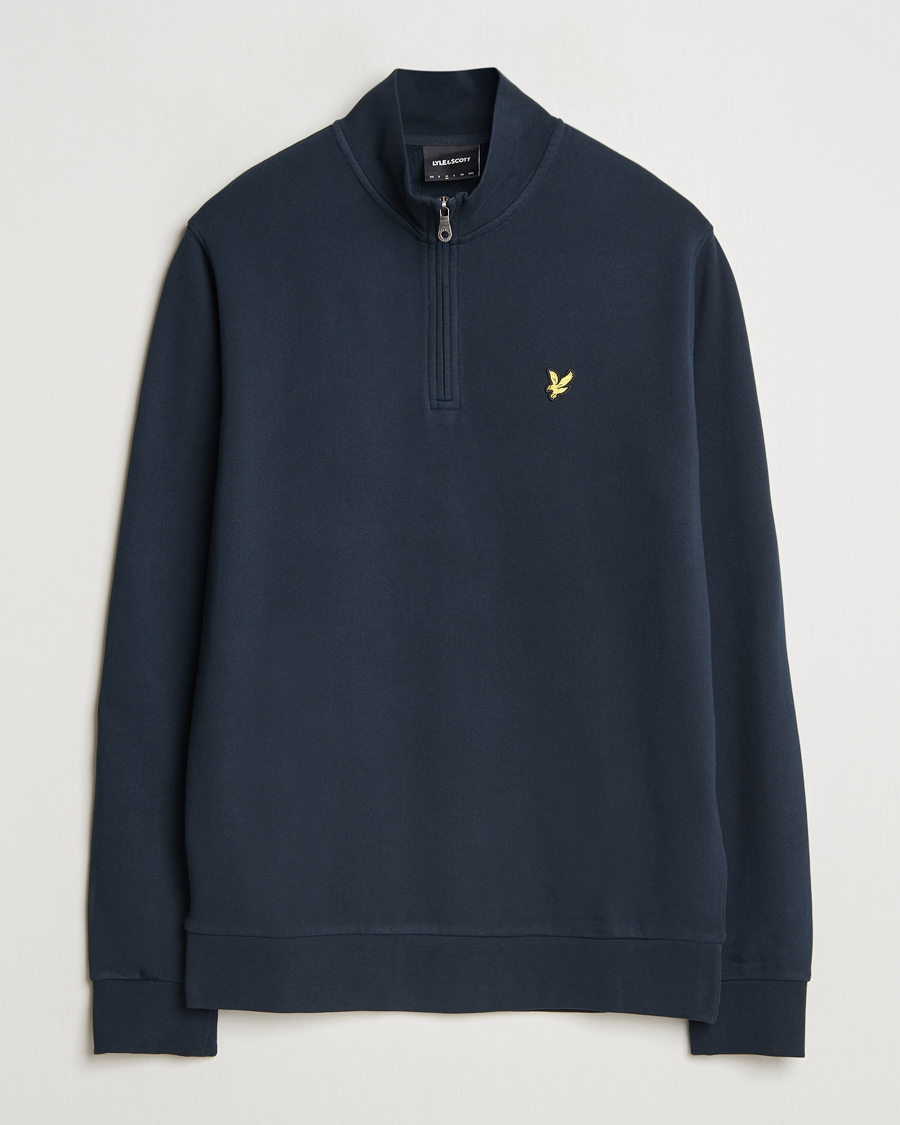 Herren | Pullover | Lyle & Scott | Loopback Half Zip Sweater Dark Navy