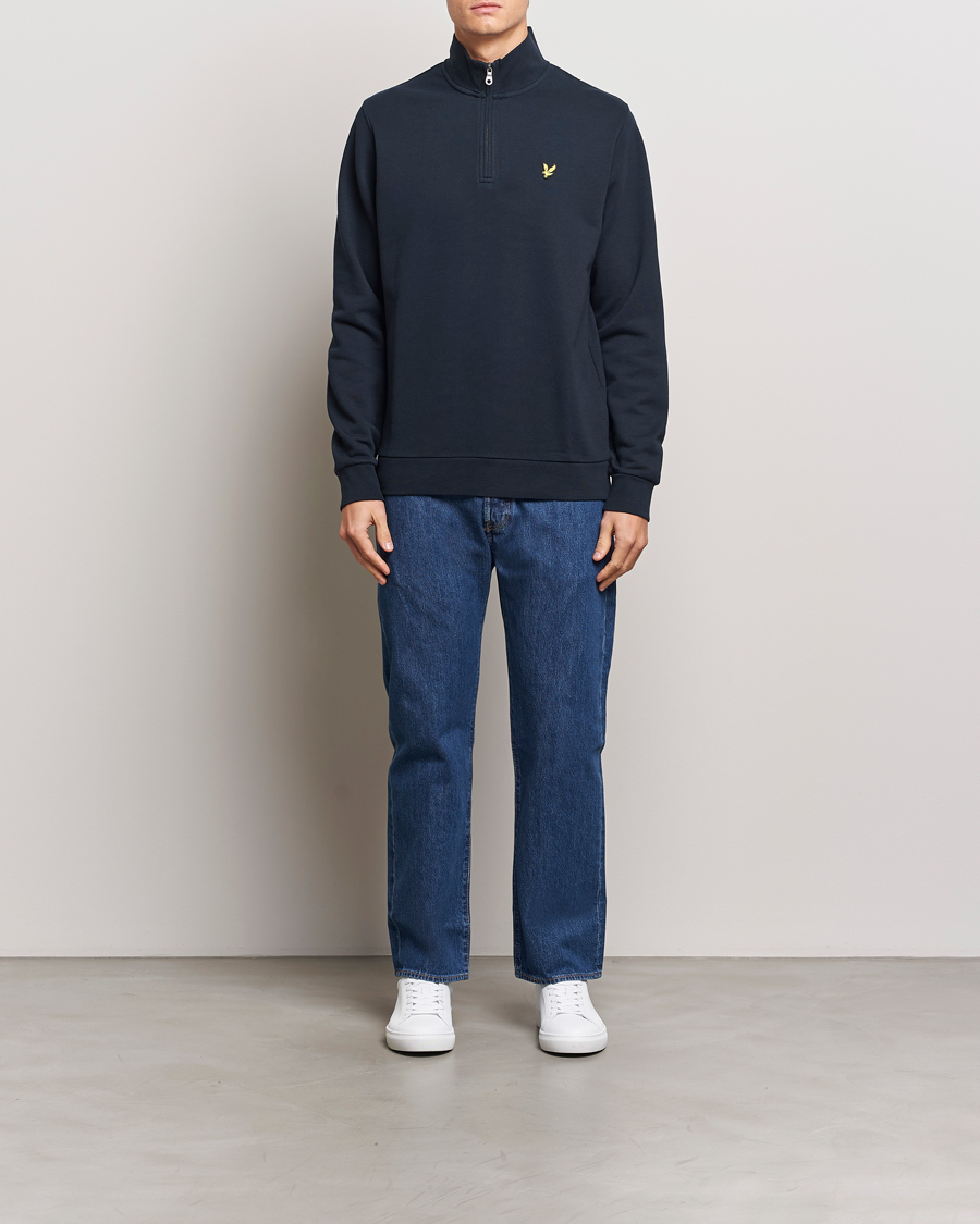 Herren | Pullover | Lyle & Scott | Loopback Half Zip Sweater Dark Navy