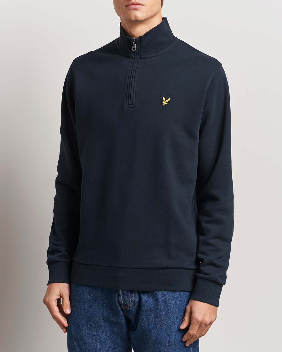 Herren | Pullover | Lyle & Scott | Loopback Half Zip Sweater Dark Navy