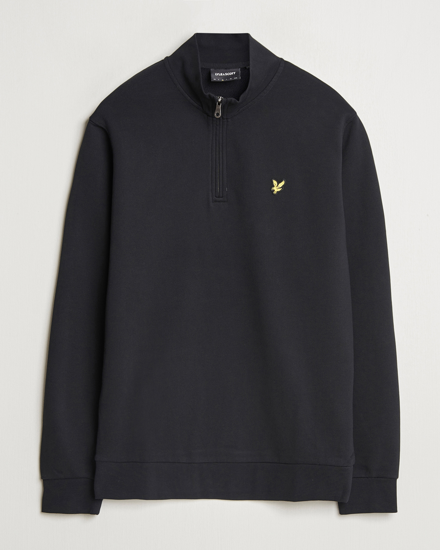 Herren | Pullover | Lyle & Scott | Loopback Half Zip Sweater Jet Black