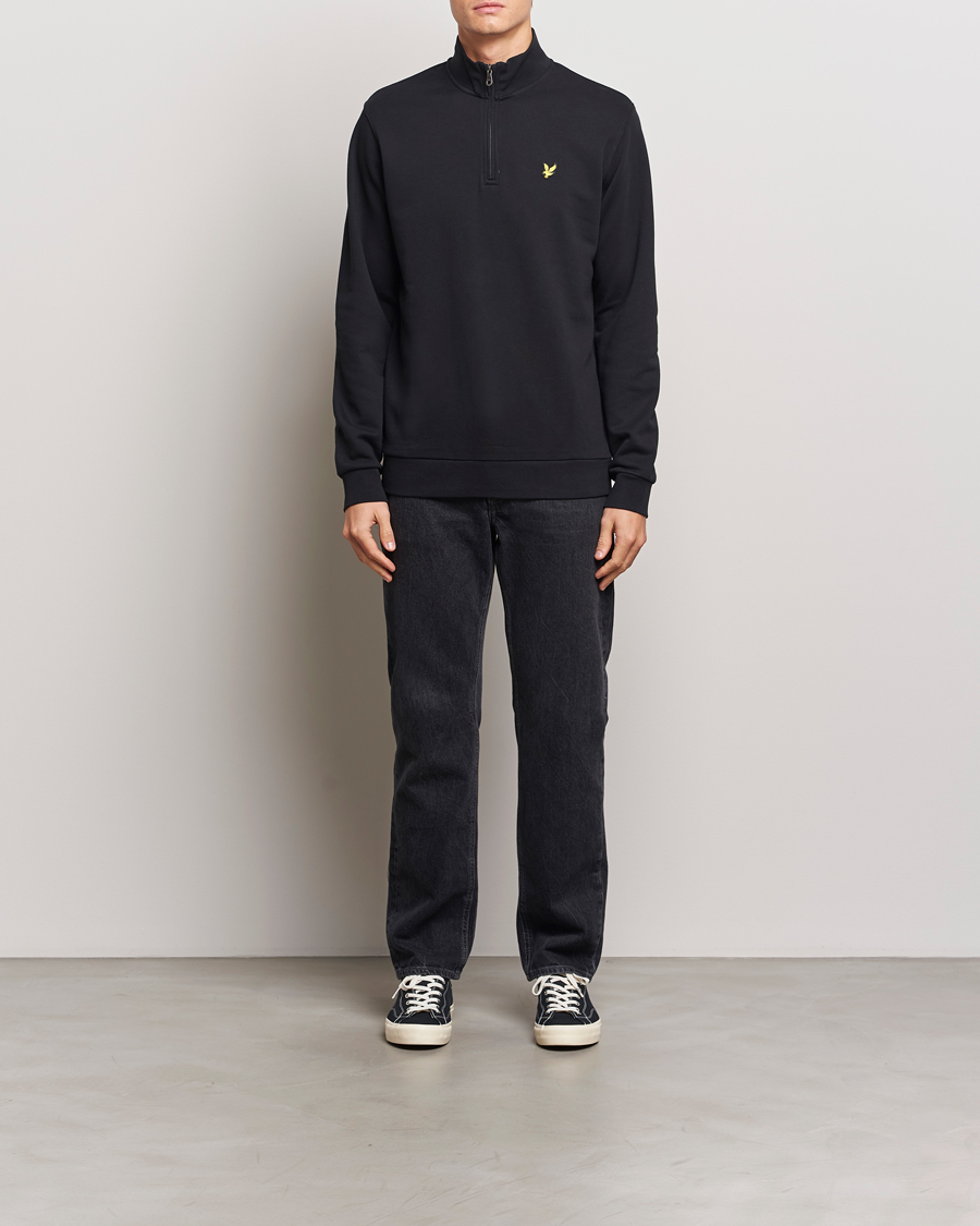 Herren | Pullover | Lyle & Scott | Loopback Half Zip Sweater Jet Black