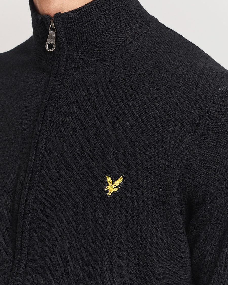 Herren | Pullover | Lyle & Scott | Lambswool Full Zip Jet Black Marl