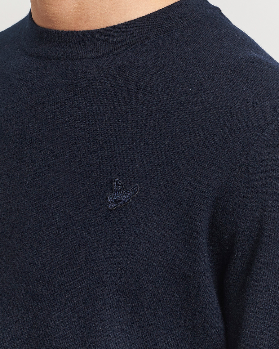 Herren | Pullover | Lyle & Scott | Tonal Eagle Lambswool Crew Neck Dark Navy