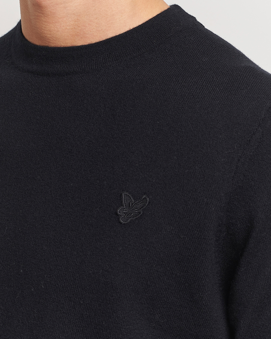 Herren | Pullover | Lyle & Scott | Tonal Eagle Lambswool Crew Neck Jet Black