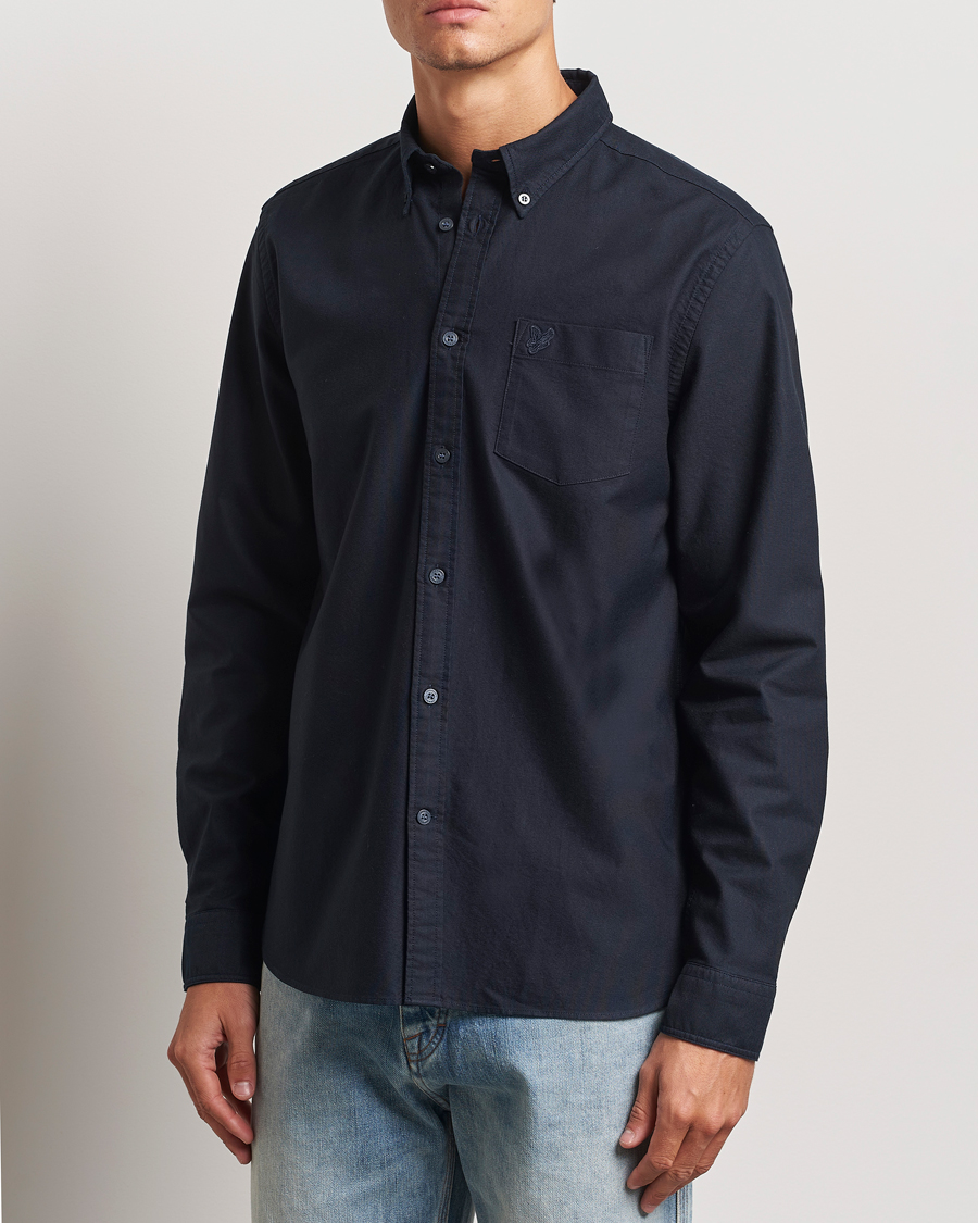 Herren | Hemden | Lyle & Scott | Tonal Eagle Plain Oxford Shirt Dark Navy