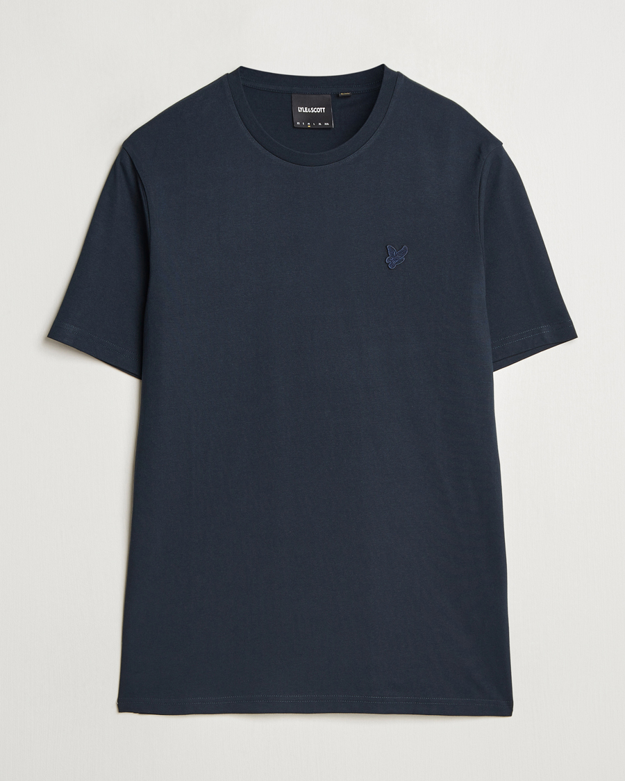 Herren | T-Shirts | Lyle & Scott | Tonal Eagle Crew Neck T-Shirt Dark Navy