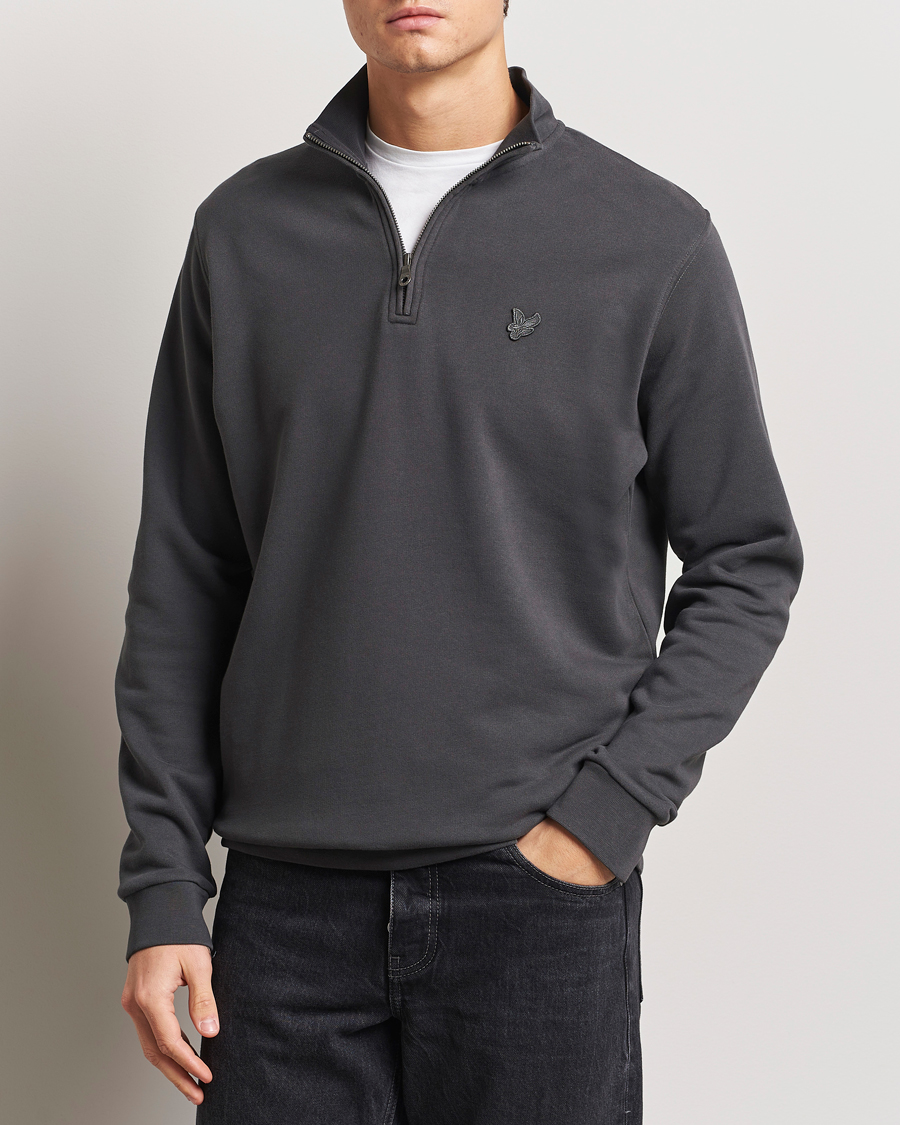 Herren | Pullover | Lyle & Scott | Tonal Eagle Half Zip Sweater Gunmetal