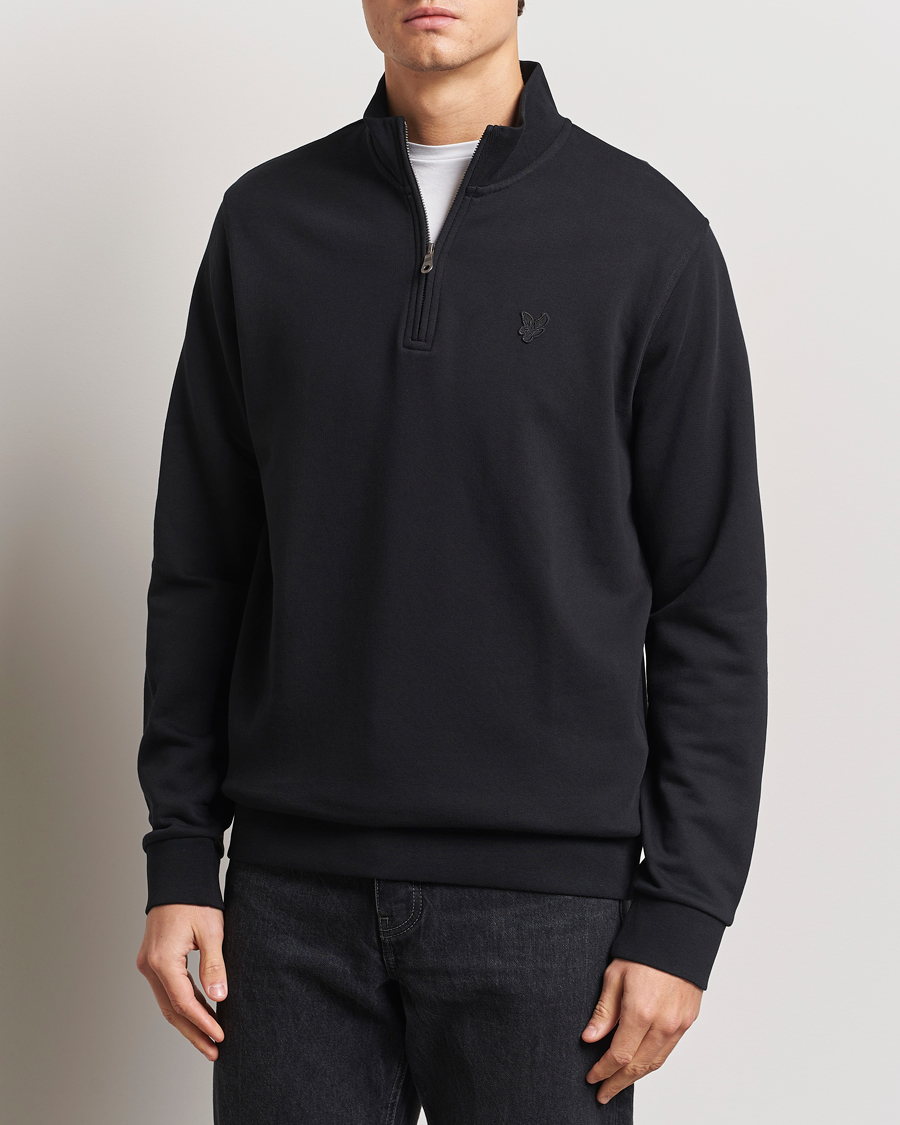 Herren | Pullover | Lyle & Scott | Tonal Eagle Half Zip Sweater Jet Black
