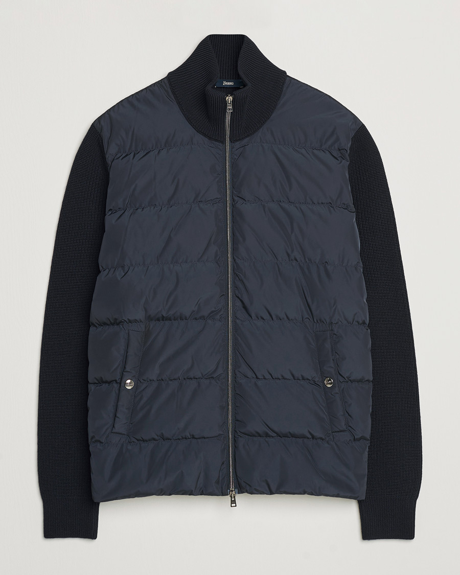 Herren | Jacken | Herno | Knitted Hybrid Jacket Navy