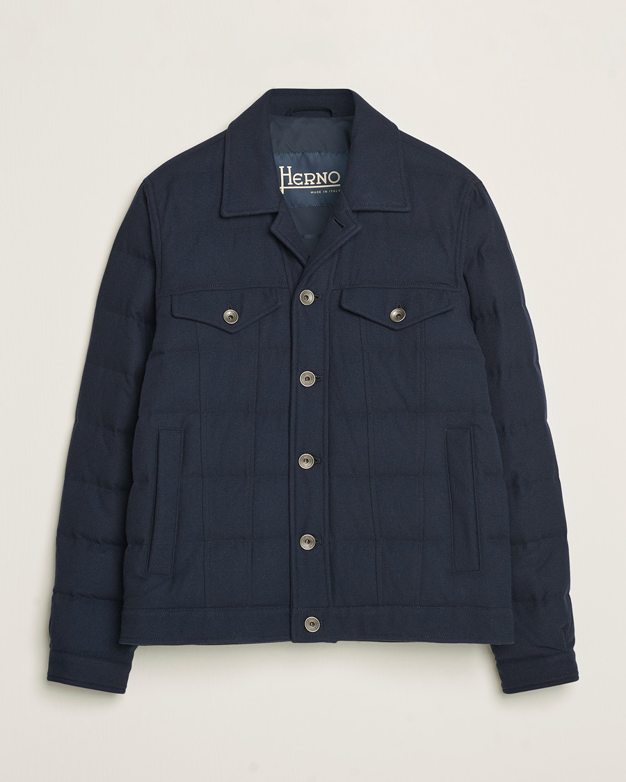 Herren | Jacken | Herno | Cashmere Down Biker Jacket Navy