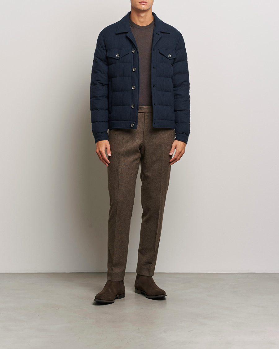 Herren | Jacken | Herno | Cashmere Down Biker Jacket Navy