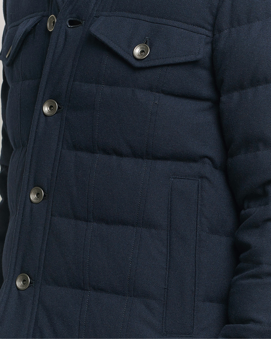 Herren | Jacken | Herno | Cashmere Down Biker Jacket Navy