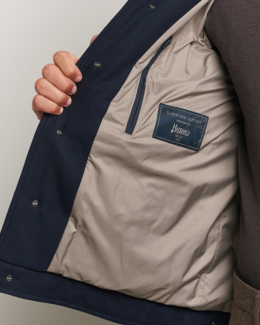 Herren | Jacken | Herno | Cashmere Down Biker Jacket Navy