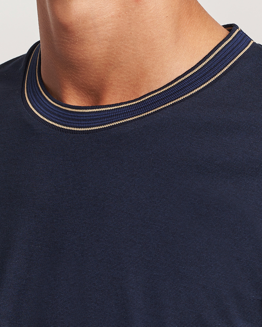 Herren | T-Shirts | Orlebar Brown | OB Standard Ribbon Tipping T-Shirt Night Iris