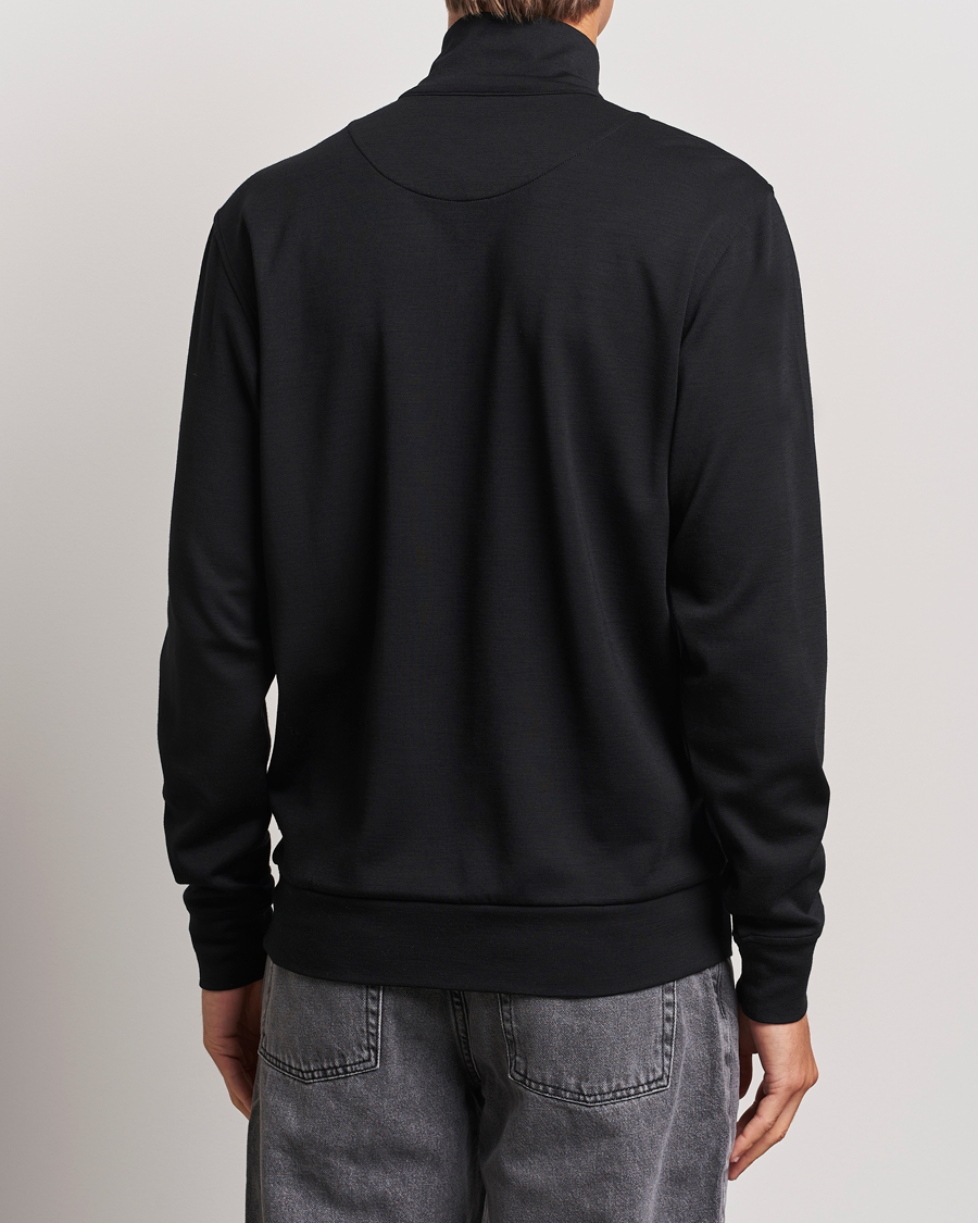 Herren | Pullover | Orlebar Brown | Isar Graphite Merino Half Zip Black