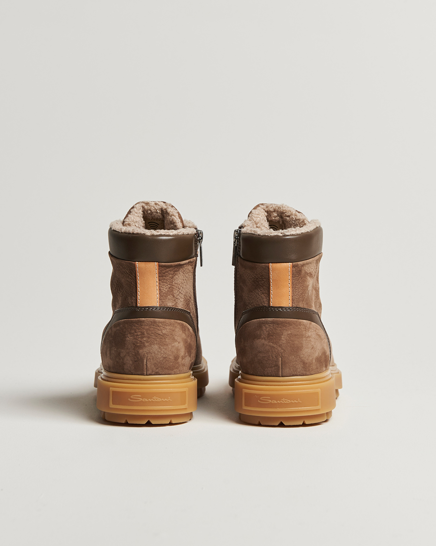 Herren | Santoni St Moritz Winter Boot Brown Nubuck | Santoni | St Moritz Winter Boot Brown Nubuck