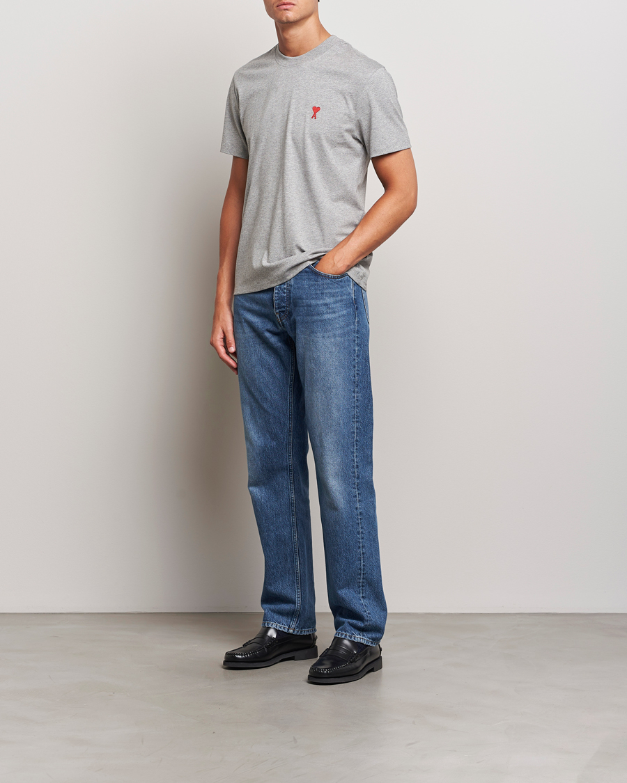 Herren | T-Shirts | AMI | Heart Logo T-Shirt Heather Grey