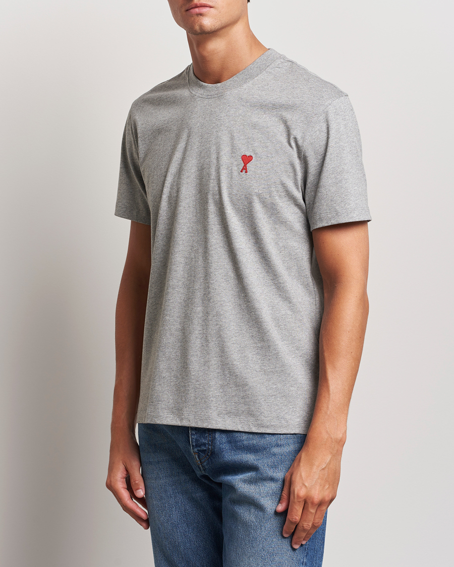 Herren | T-Shirts | AMI | Heart Logo T-Shirt Heather Grey