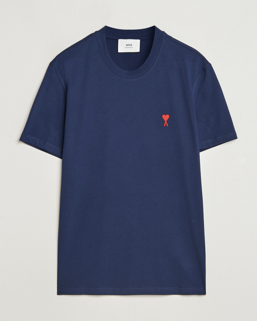 Herren | T-Shirts | AMI | Heart Logo T-Shirt Nautic Blue
