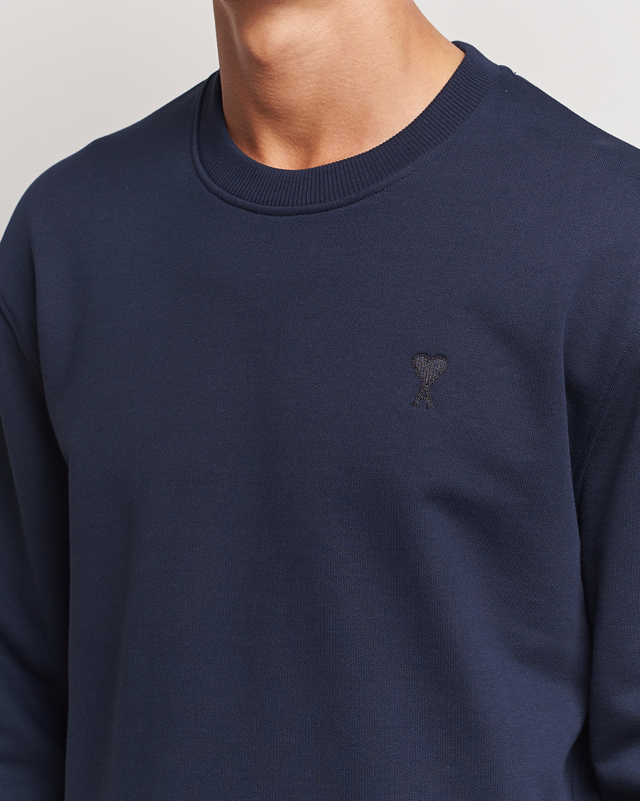 Herren | Pullover | AMI | Tonal Heart Logo Sweatshirt Night Blue
