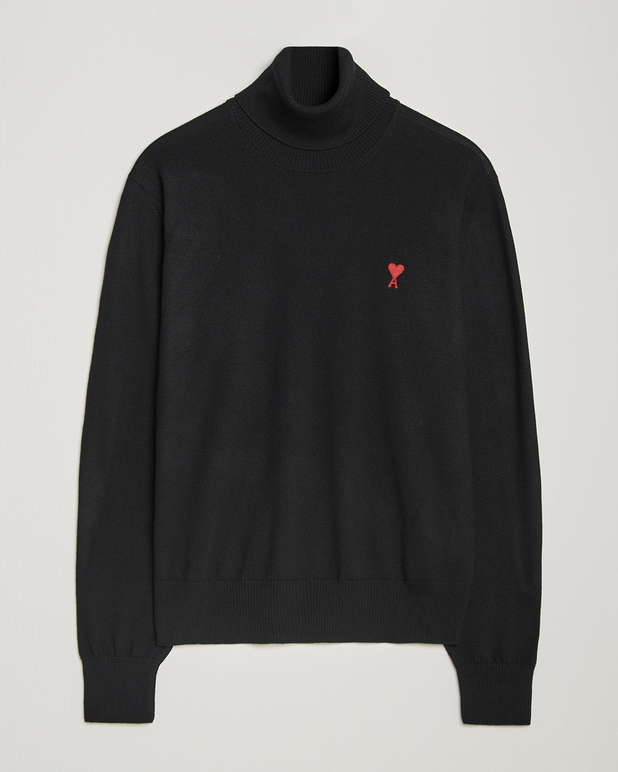 Herren | Pullover | AMI | Heart Logo Wool Turtleneck Black