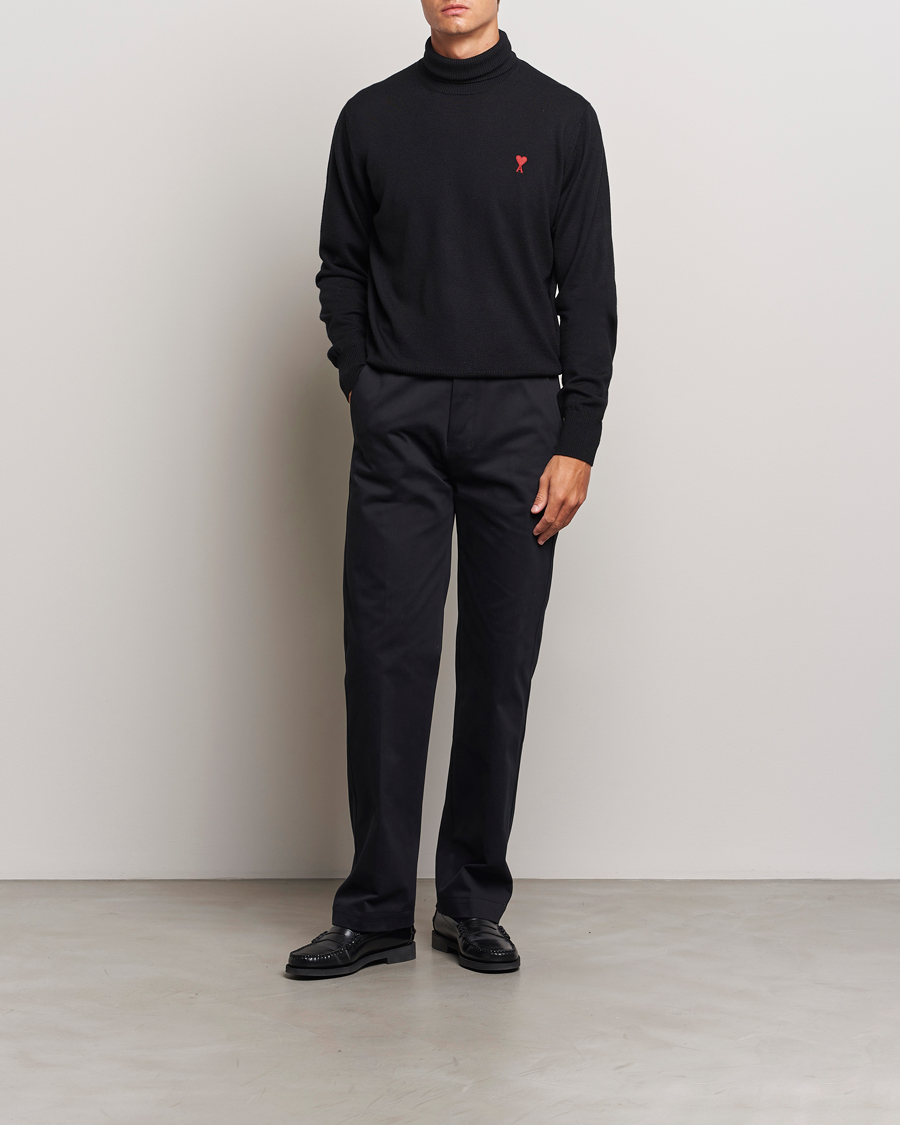 Herren | Pullover | AMI | Heart Logo Wool Turtleneck Black