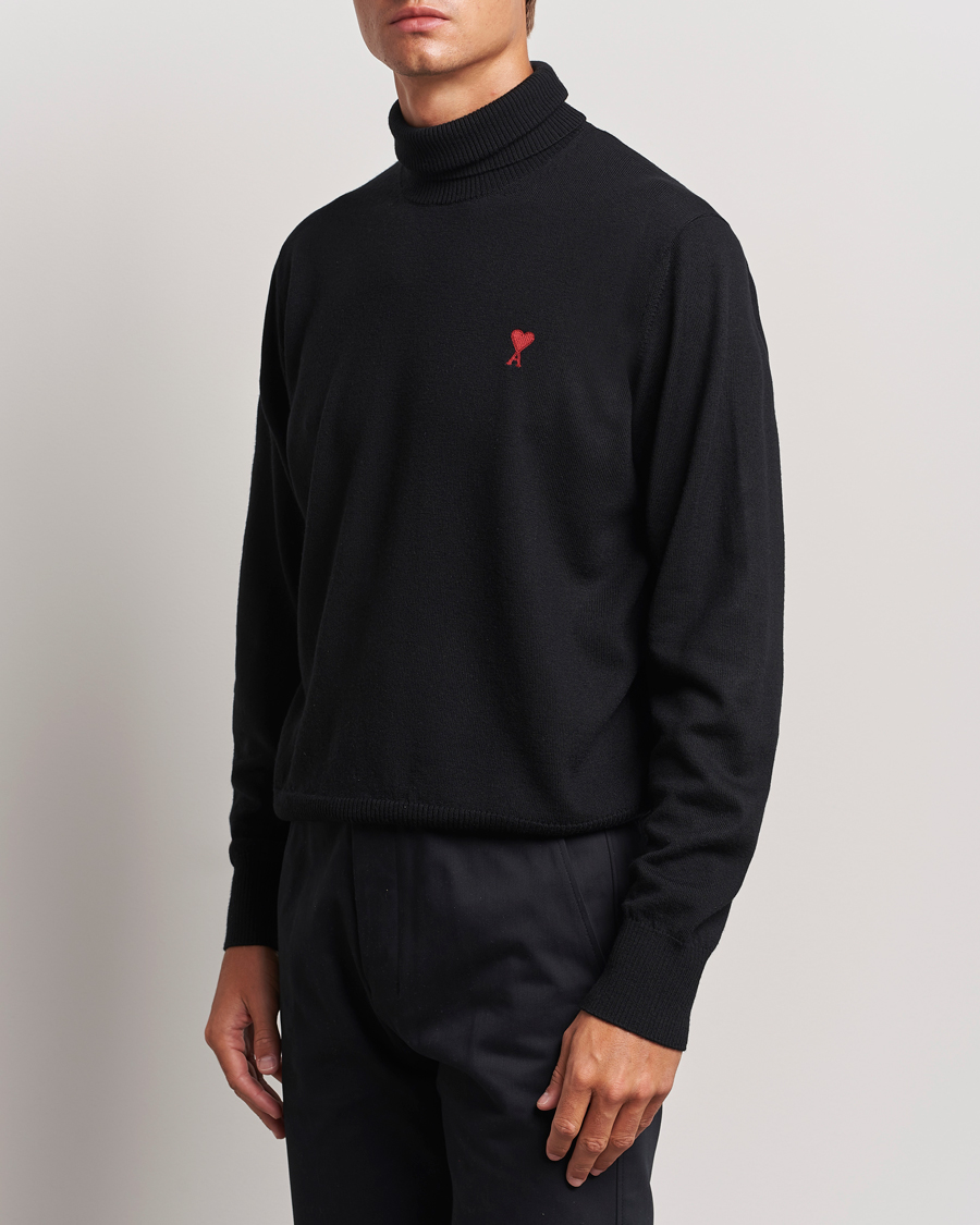 Herren | Pullover | AMI | Heart Logo Wool Turtleneck Black