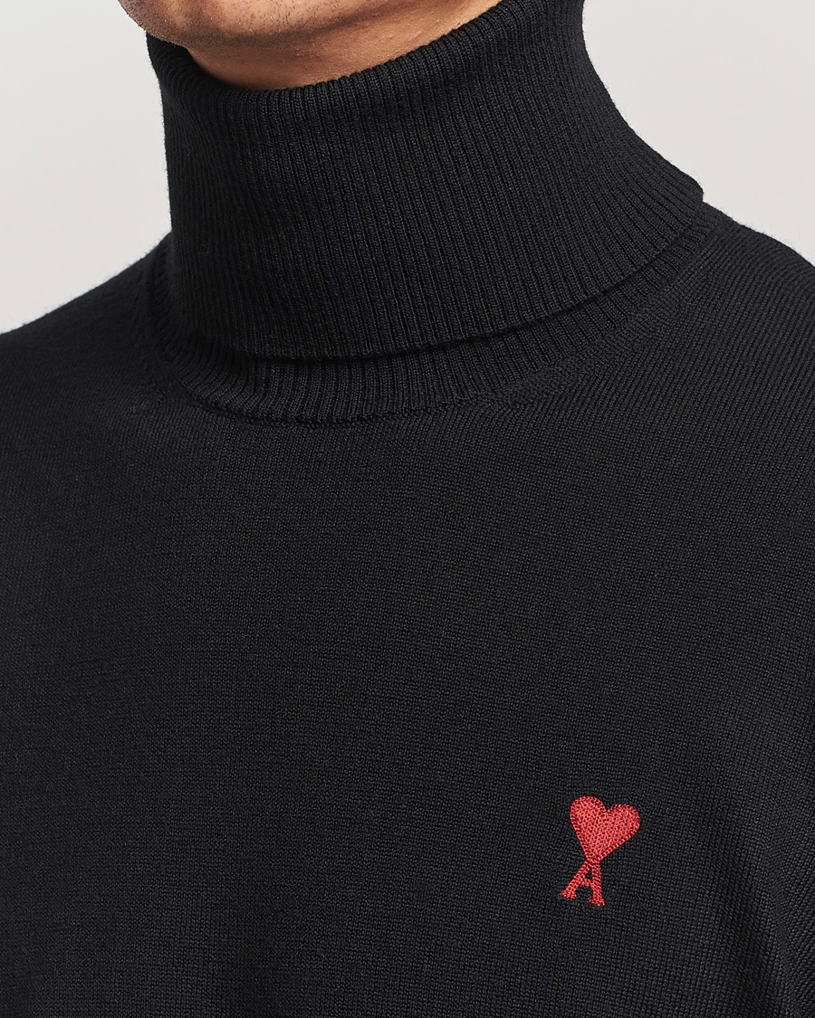 Herren | Pullover | AMI | Heart Logo Wool Turtleneck Black