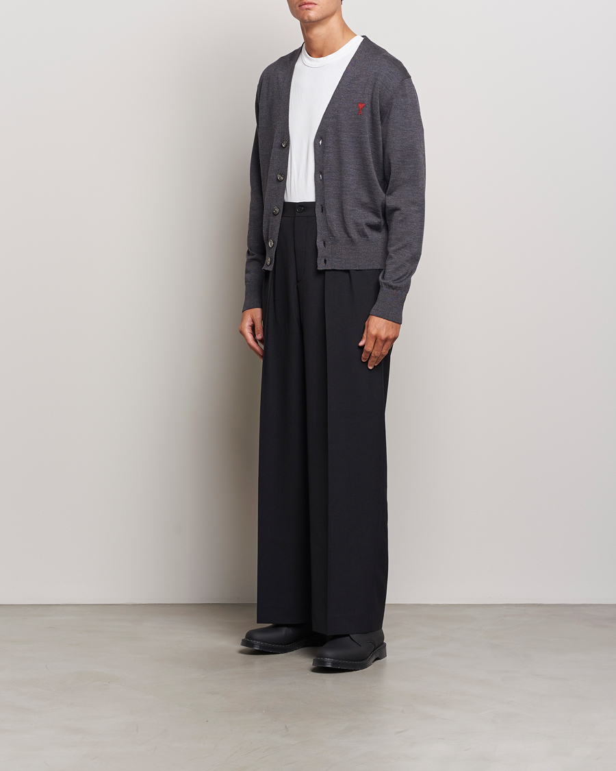 Herren | Pullover | AMI | Heart Logo Cardigan Heather Grey