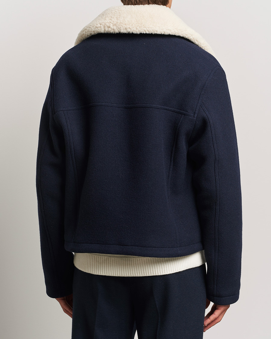 Herren | Jacken | AMI | Wool Shearling Bomber Jacket Navy