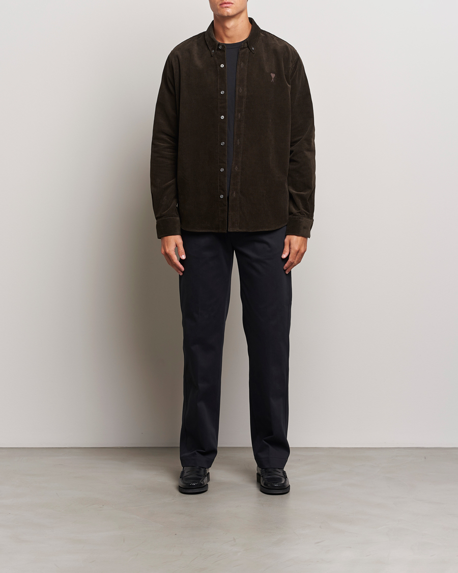 Herren | Hemden | AMI | Classic Fit Corduroy Shirt Dark Coffee