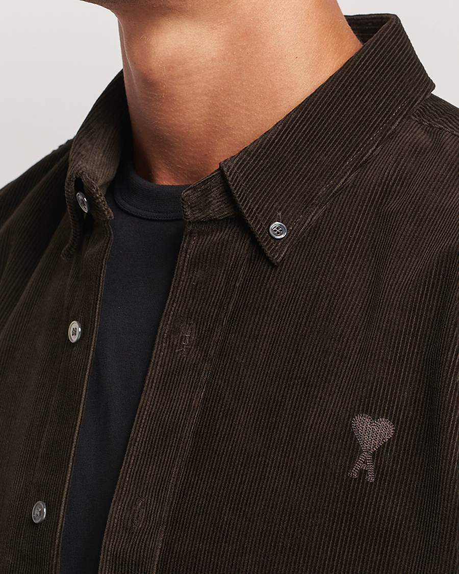 Herren | Hemden | AMI | Classic Fit Corduroy Shirt Dark Coffee