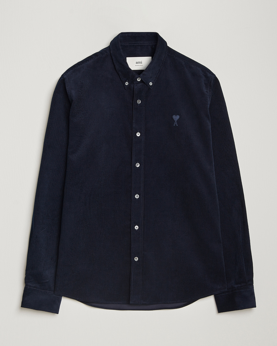 Herren | Hemden | AMI | Classic Fit Corduroy Shirt Navy