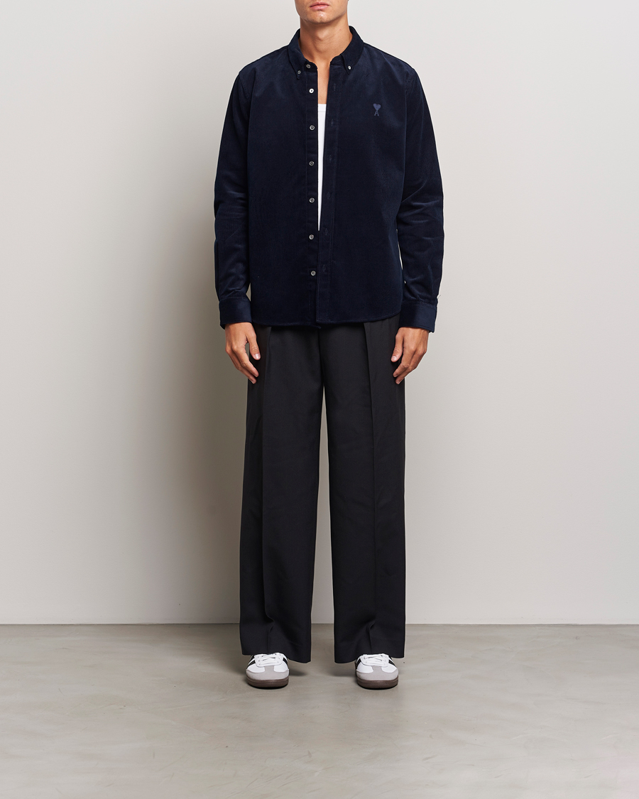 Herren | Hemden | AMI | Classic Fit Corduroy Shirt Navy