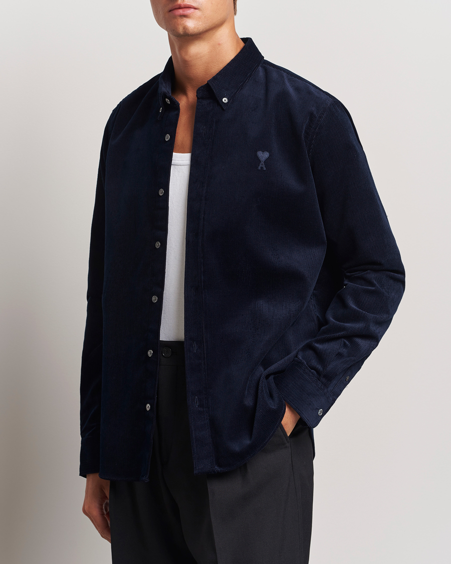 Herren | Hemden | AMI | Classic Fit Corduroy Shirt Navy