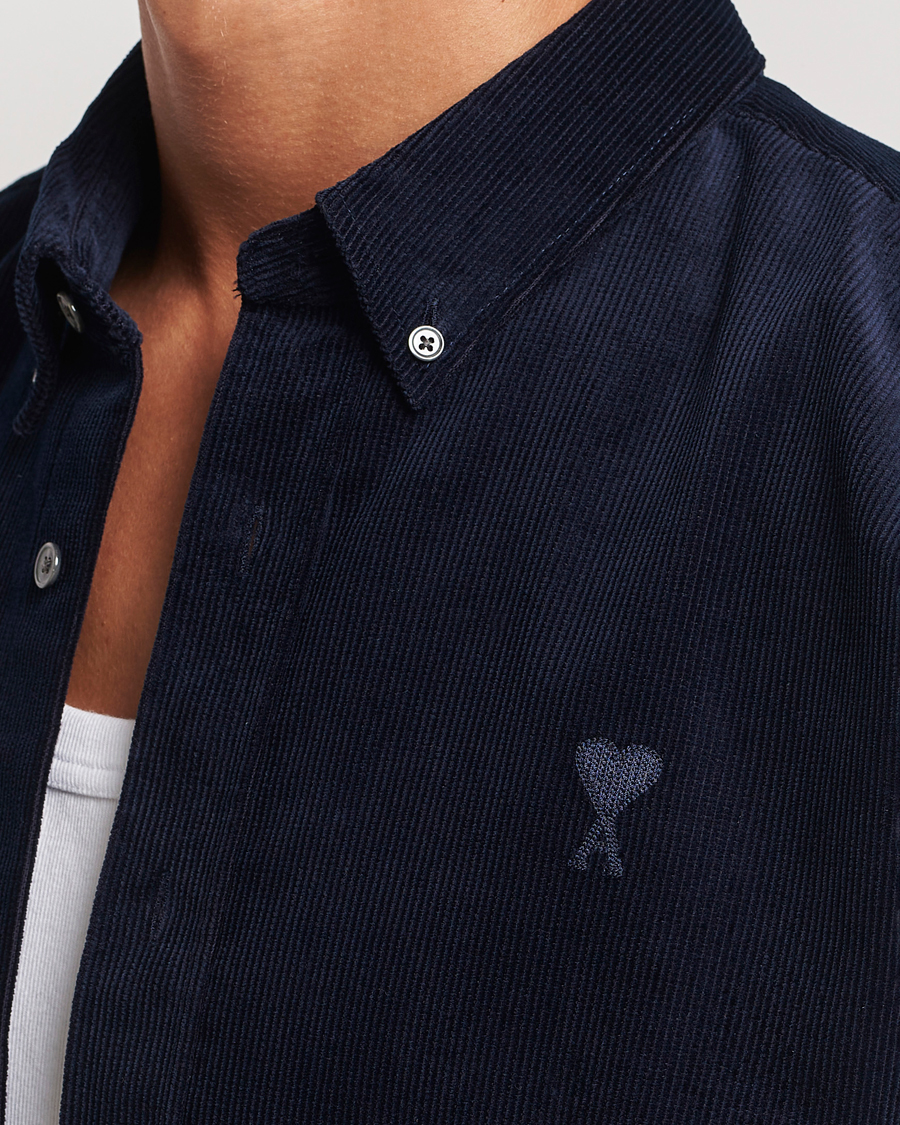 Herren | Hemden | AMI | Classic Fit Corduroy Shirt Navy