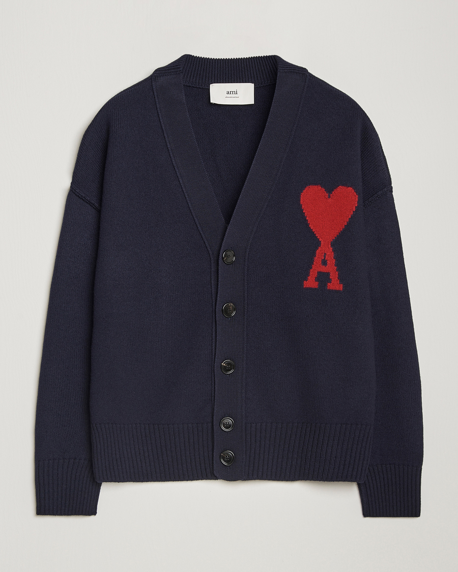 Herren | Pullover | AMI | Big Heart Logo Cardigan Navy