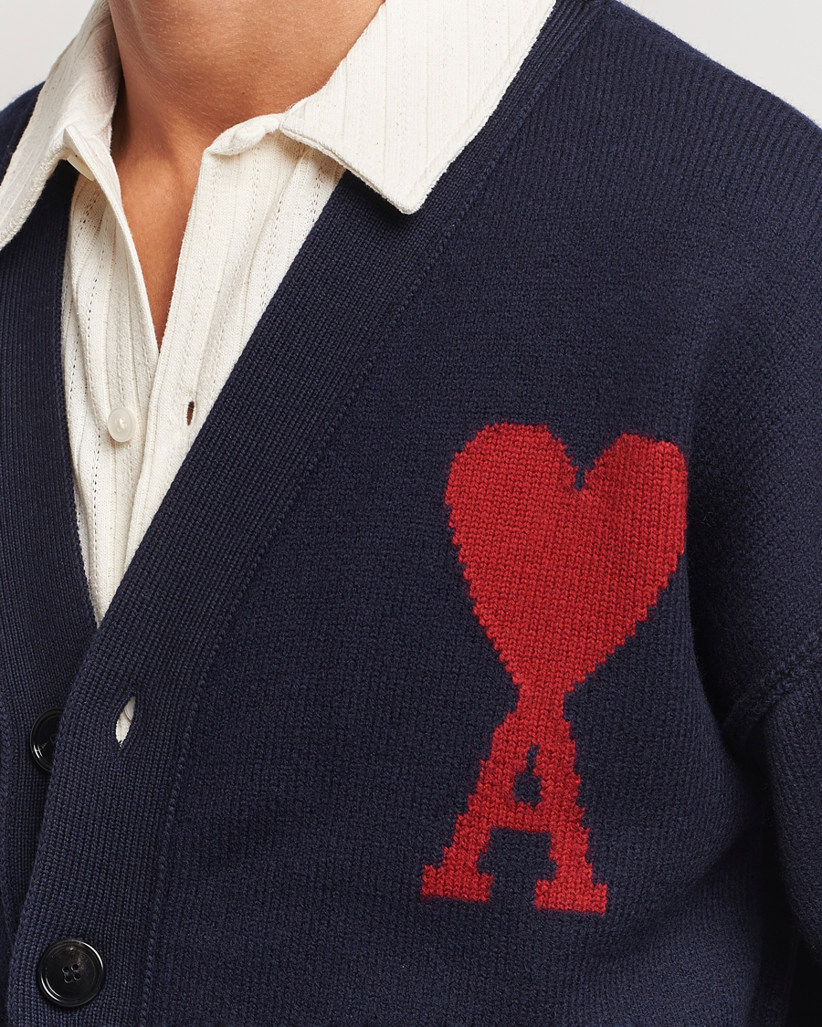 Herren | Pullover | AMI | Big Heart Logo Cardigan Navy