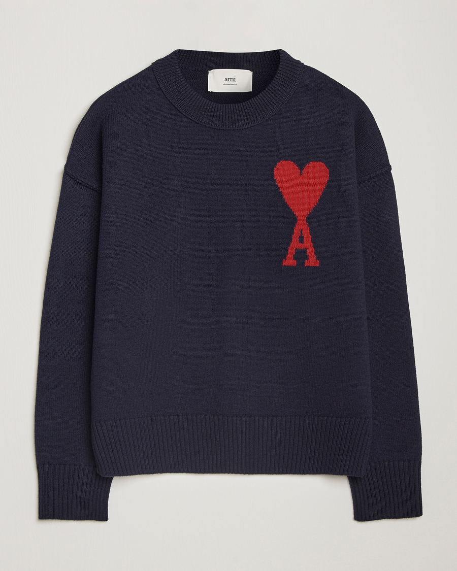 Herren | Pullover | AMI | Big Heart Logo Crew Neck Navy
