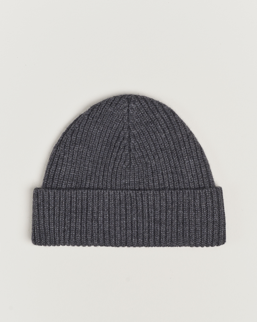 Herren | AMI Heart Logo Beanie Heather Grey | AMI | Heart Logo Beanie Heather Grey