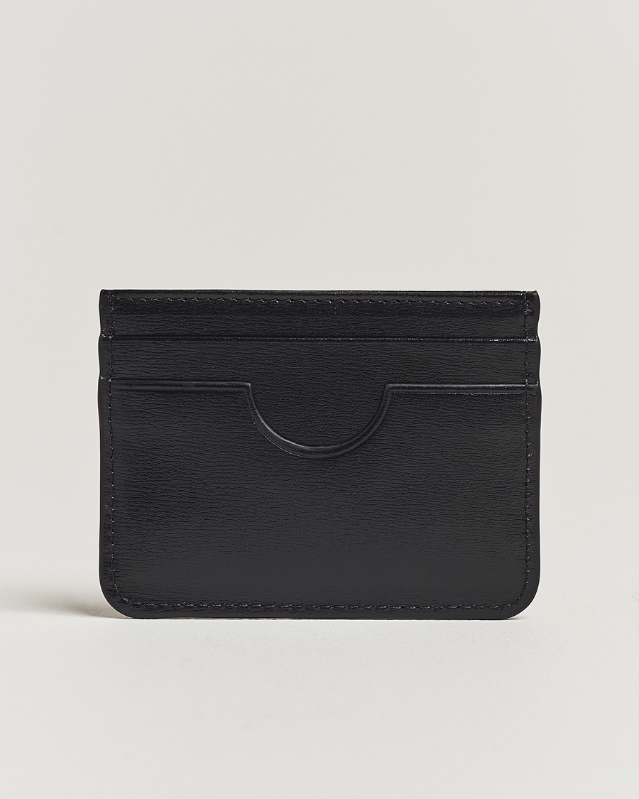 Herren | AMI Tonal Logo Leather Cardholder Black | AMI | Tonal Logo Leather Cardholder Black