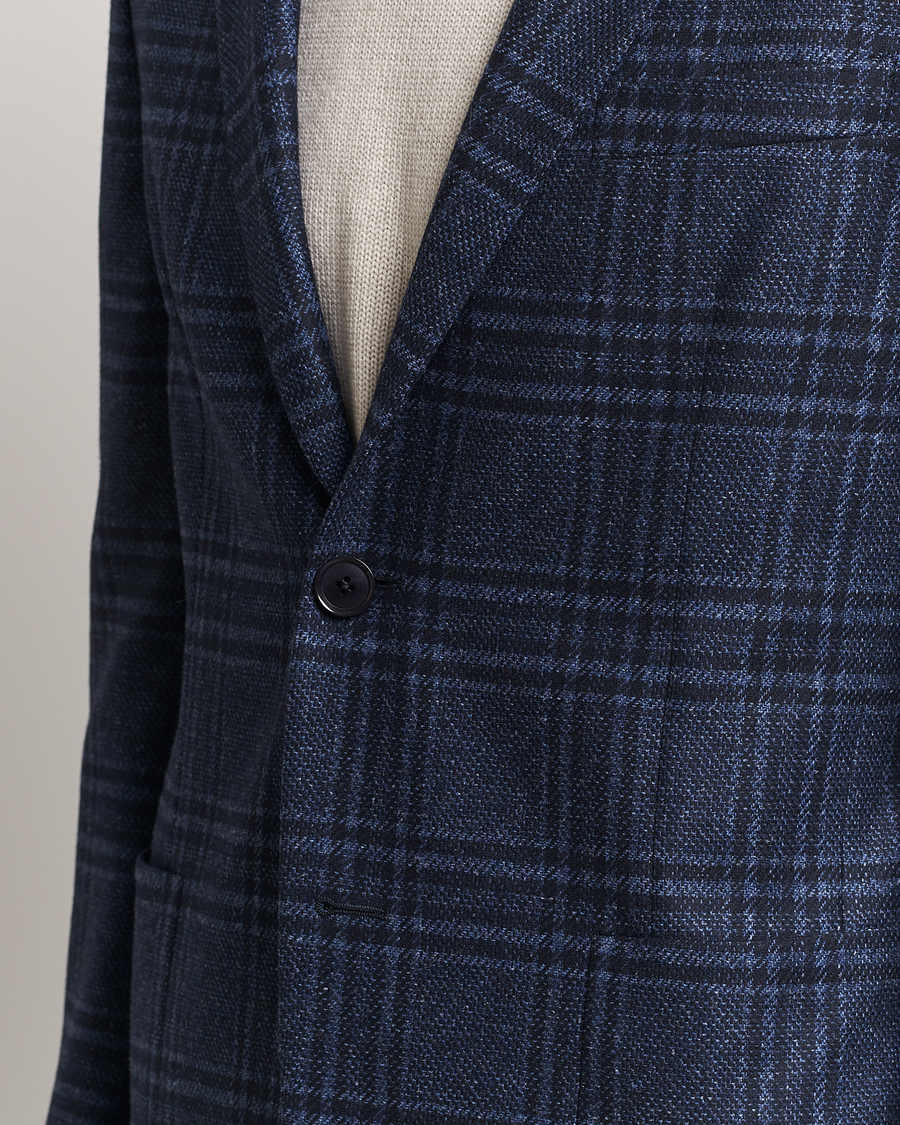 Herren | Sakkos | Zegna | Unconstructed Wool/Silk Blazer Navy Check