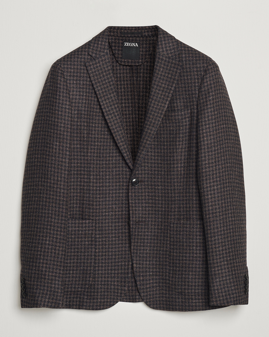 Herren | Sakkos | Zegna | Unconstructed Wool/Cashmere Blazer Brown Check